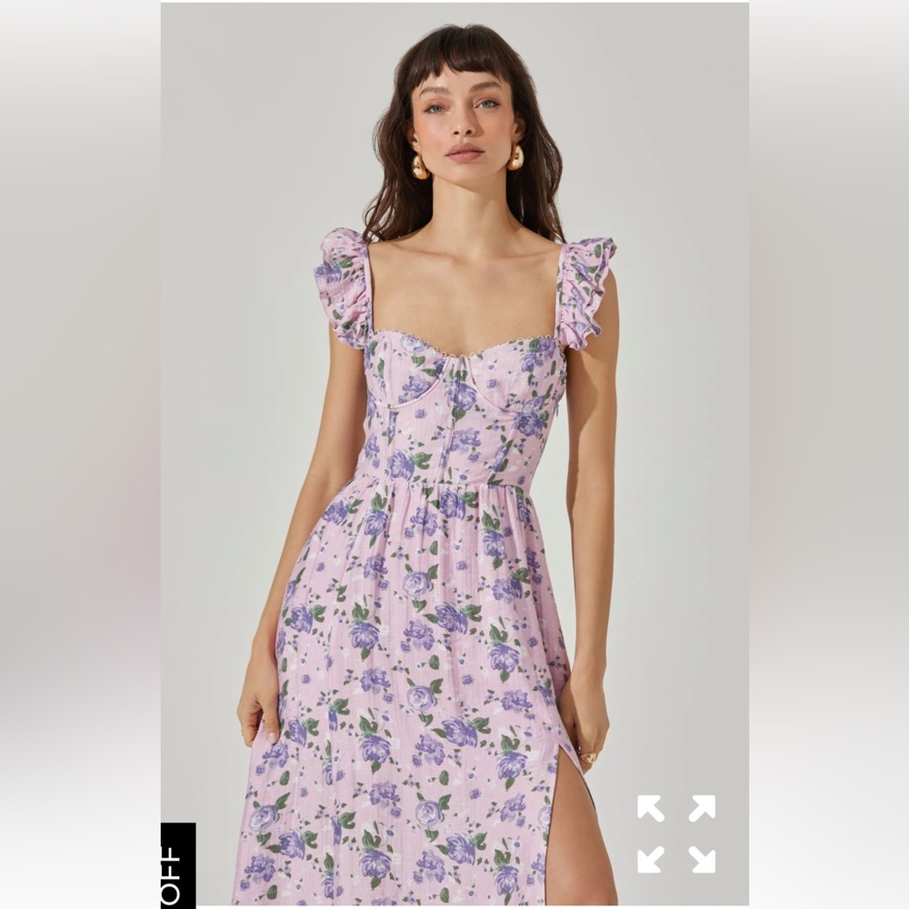 Wedelia Floral Bustier MIDI Dress - Purple Floral